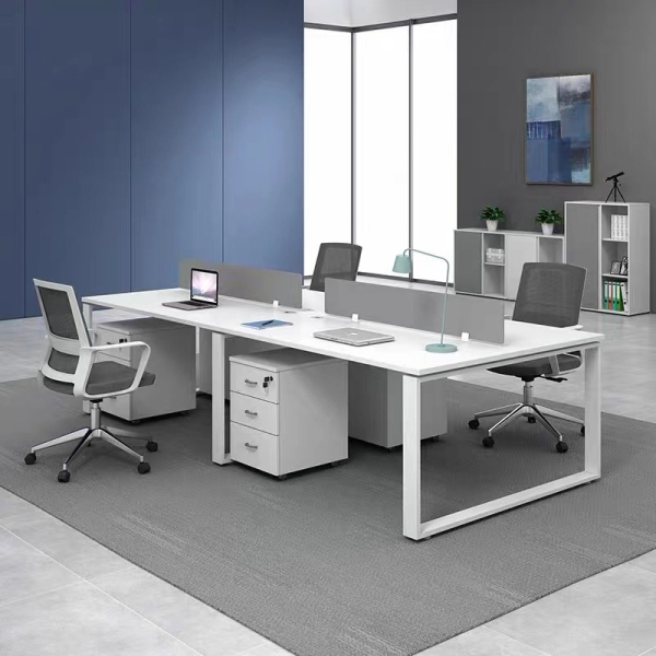 Cụm bàn làm việc 4 người chân sắt hộp Eos EUC02-2412