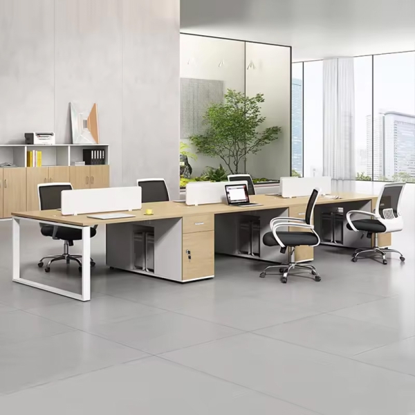 Cụm bàn làm việc 6 người chân sắt hộp Eos EUC03-3612