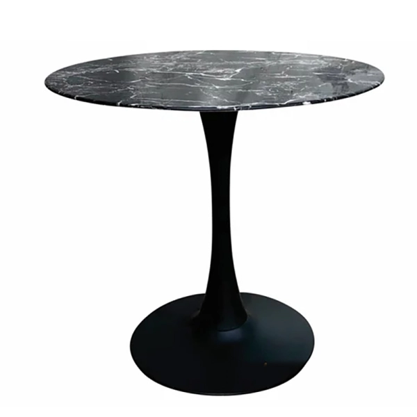 Bộ bàn tròn tulip giả đá 4 ghế bọc da – Mã: T117A-4x269A