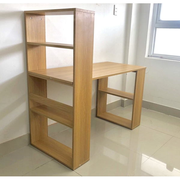 Bàn làm việc kèm kệ trang trí 04