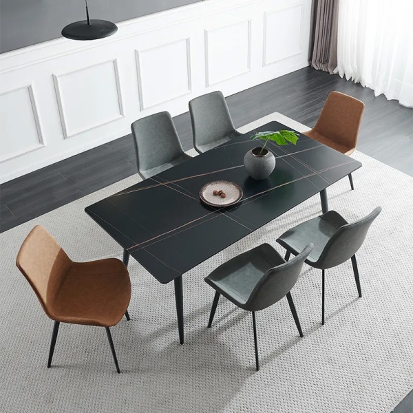 Bộ bàn ăn mặt đá 6 ghế nhập khẩu- Mã: T162-14-6×2109