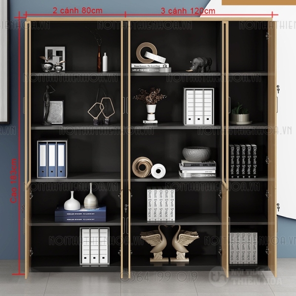 Tủ hồ sơ tủ sách trang trí 2 cánh