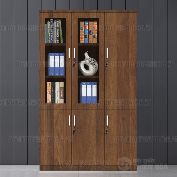 Tủ hồ sơ gỗ kính 3 cánh