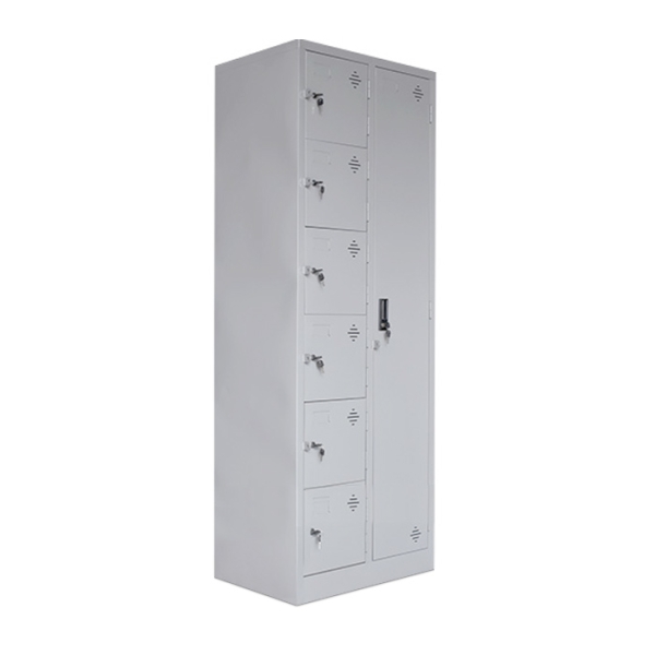 Tủ sắt 6 ngăn và buồng treo quần áo 18