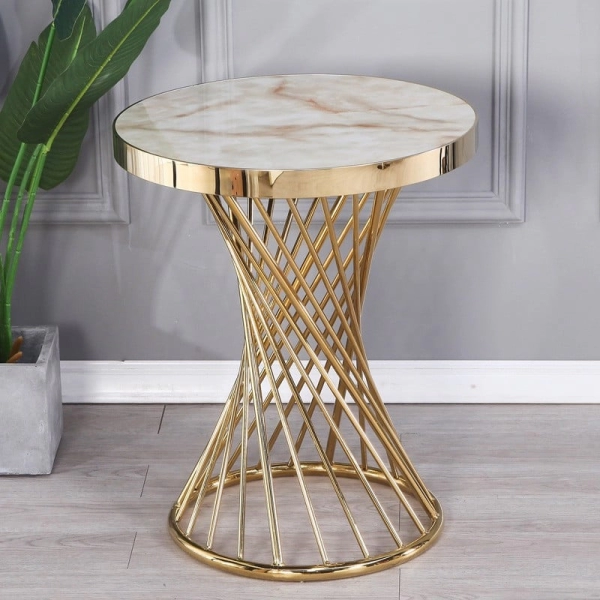 Bàn tiếp khách sang trọng chân mạ vàng- Mã: T1105