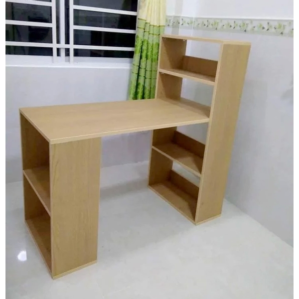 Bàn làm việc kèm kệ trang trí 04