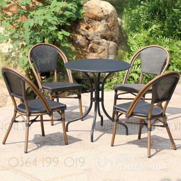 Bộ bàn ghế cafe ngoài trời cao cấp- Mã: T193-4x282A