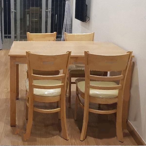 Bàn ăn cabin 4 chỗ màu vàng giá rẻ