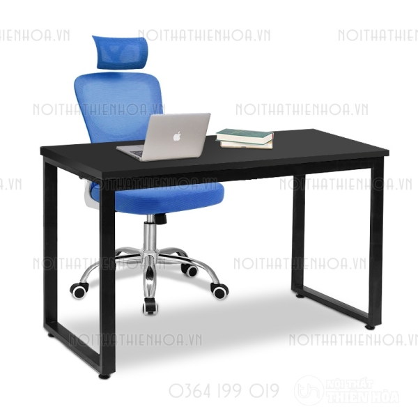 Bàn làm việc khung gỗ sắt màu đen