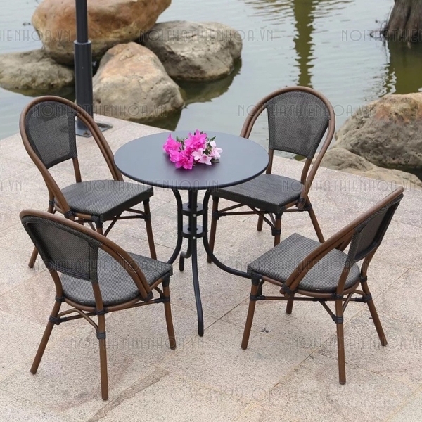 Bộ bàn ghế cafe ngoài trời cao cấp- Mã: T193-4x282A