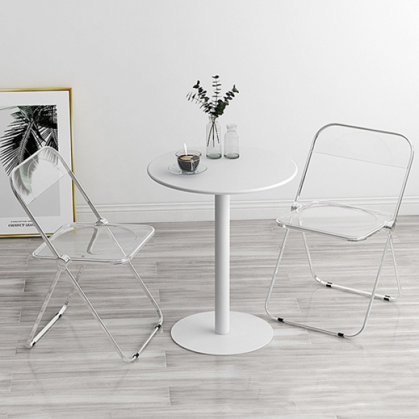 Bàn cafe chân trụ tròn mặt gỗ- Mã: T1508
