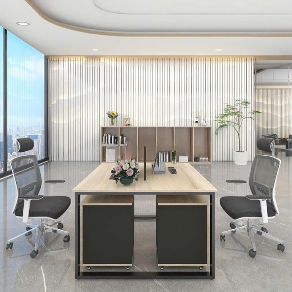 Cụm Bàn Làm Việc 2 Người Phong Cách Tối Giản – BC111