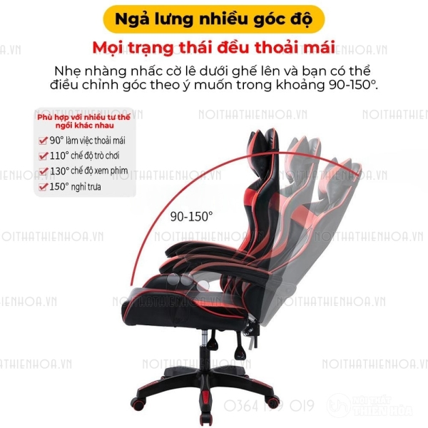 Ghế Gaming Giá Rẻ  Swift, Ngả lưng 165 độ, có gác chân