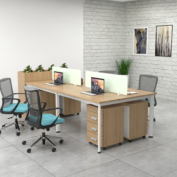 Bàn làm việc 4 người Ula Chân Oval