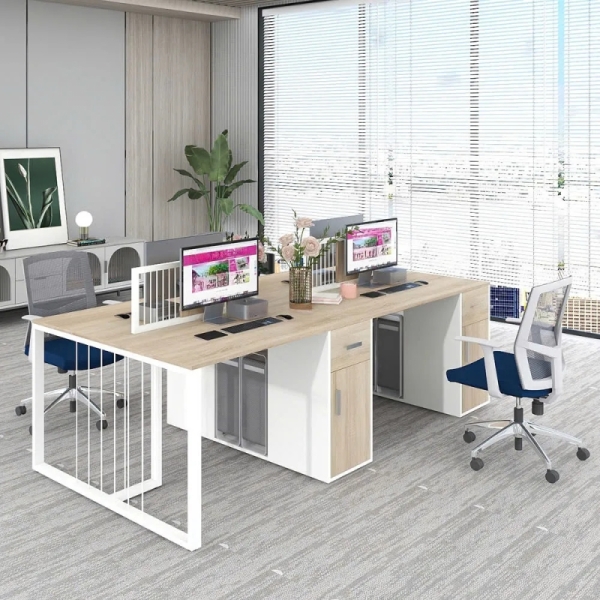 Cụm Bàn Làm Việc 4 Người Tối Giản Hiện Đại – CB128