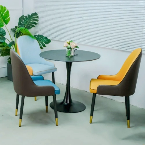 Bàn cafe tiếp khách chân mạ vàng – Mã : T131