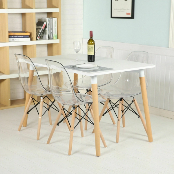 Bộ bàn ăn ghế trong suốt -Mã: T108-4x207T
