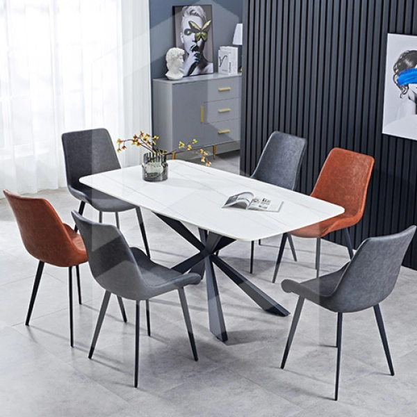 Bộ bàn ăn mặt đá 6 ghế nhập khẩu- Mã: T163-6x267A