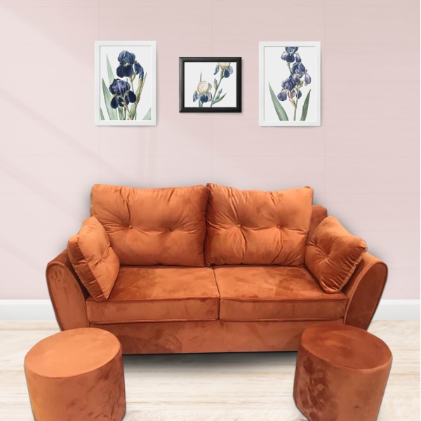Sofa văng 2 lớp màu đỏ