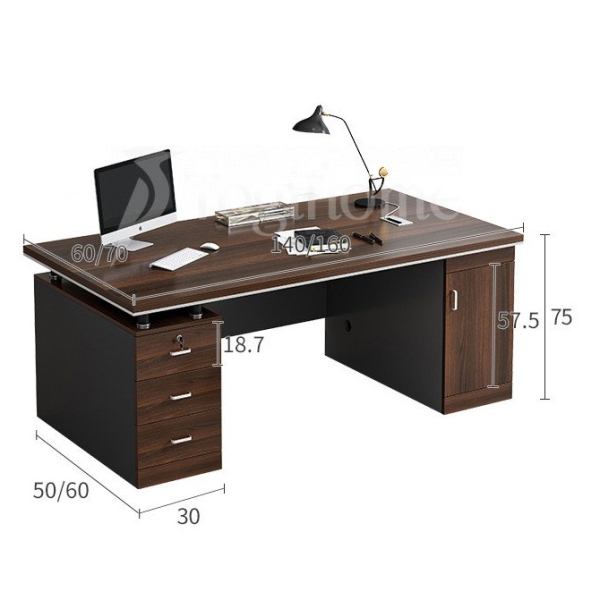 Bàn làm việc cho quản lý 2 hộc tủ Uri