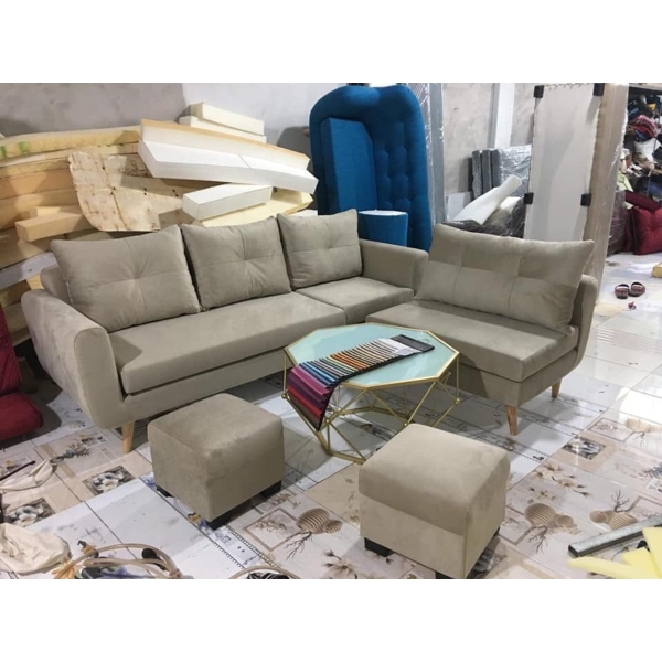 Sofa góc nỉ hiện đại giá rẻ