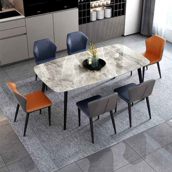 Bộ bàn ăn 6 ghế mặt đá nhập khẩu- Mã: T162-16-6×2119