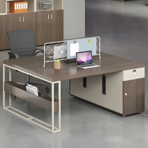 Cụm Bàn Làm Việc 2 Người Chân Sắt Khung Vuông Chắc Chắn – BC117