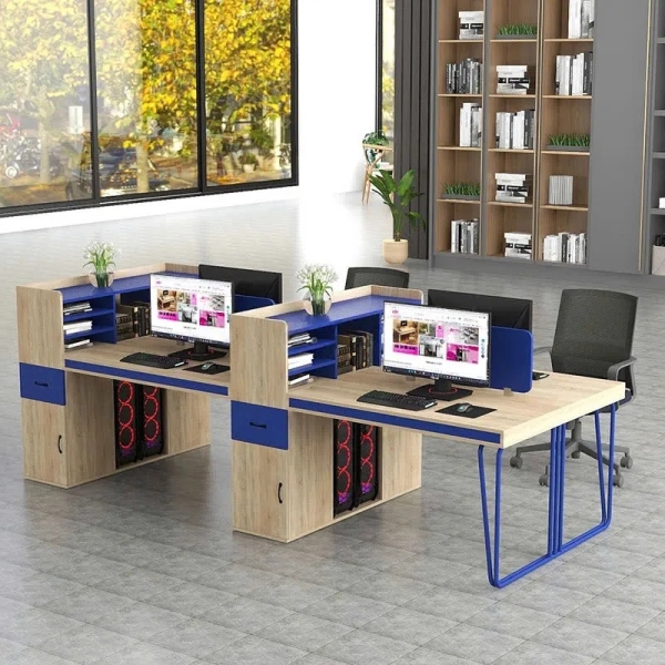 Cụm Bàn Làm Việc 4 Người Phối Màu Độc Lạ Cho Văn Phòng Trẻ – BC140