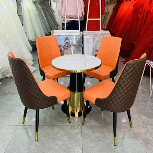Ghế ăn bọc da chân sắt cao cấp- Mã: 2122