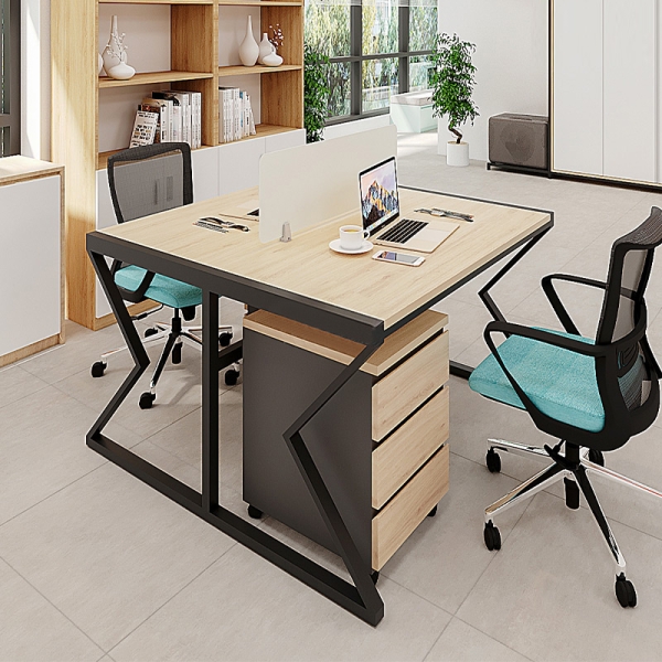 Cụm bàn làm việc 2 người chân sắt hộp chữ X EXC02-1212