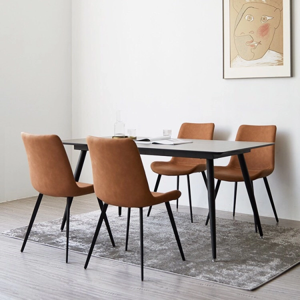 Bộ bàn ăn mặt đá 4 ghế bọc da sang trọng – Mã: T162-14-4×2109