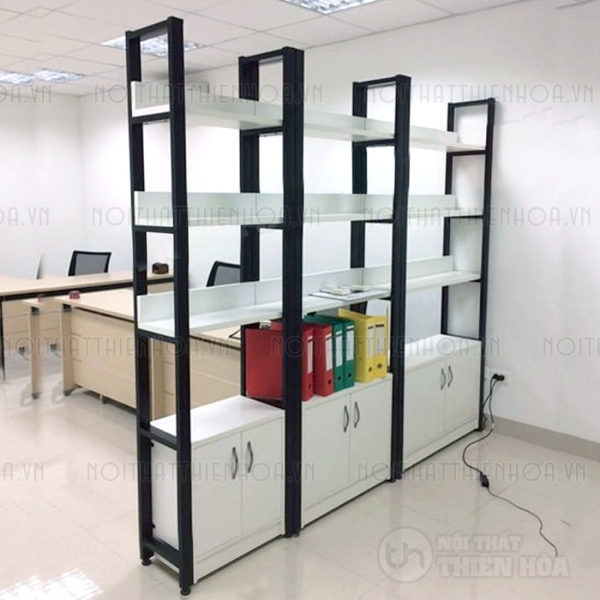 Tủ kệ trang trí kết hợp lưu hồ sơ hiện đại 02