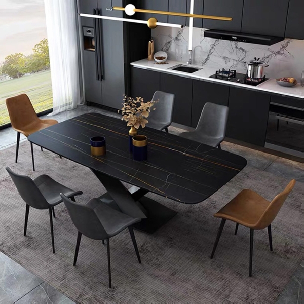 Bộ bàn ăn 6 ghế mặt đá nhập khẩu- Mã: T179-16-6×2109