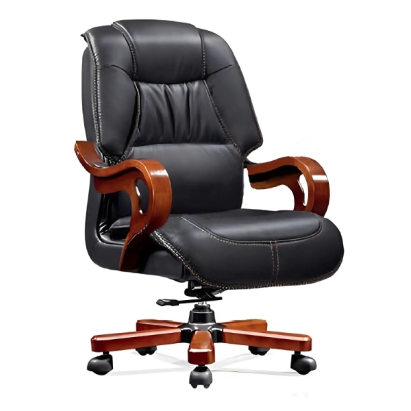 Ghế Giám Đốc Chân Gỗ Tựa Lưng Êm – GGĐ42