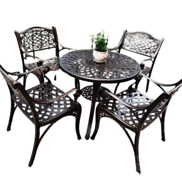 Bộ bàn ghế ngoài trời phong cách tân cổ điển – Mã: T145-4×279