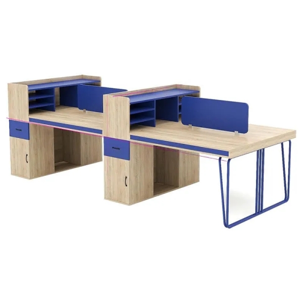 Cụm Bàn Làm Việc 4 Người Phối Màu Độc Lạ Cho Văn Phòng Trẻ – BC140