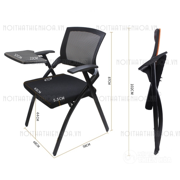 Ghế đào tạo ghế học gấp gọn liền bàn