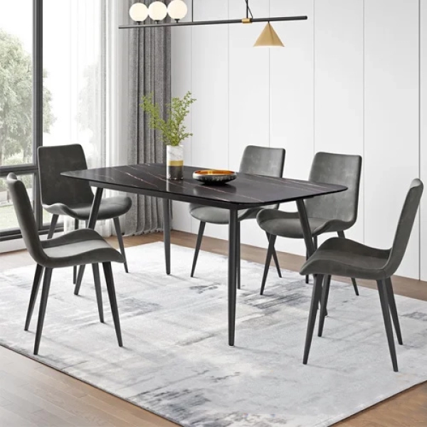 Bộ bàn ăn mặt đá 6 ghế nhập khẩu- Mã: T162-14-6×2109
