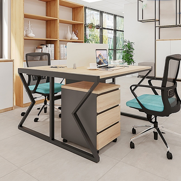 Cụm bàn làm việc 2 người chân sắt hộp chữ X EXC02-1212