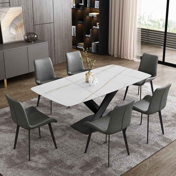 Bộ bàn ăn 6 ghế mặt đá nhập khẩu- Mã: T179-16-6×2109