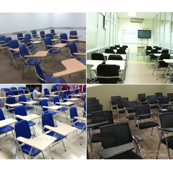 Ghế gấp liền bàn chân sơn tĩnh điện