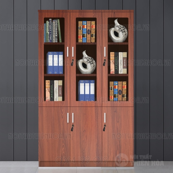 Tủ hồ sơ gỗ kính 3 cánh