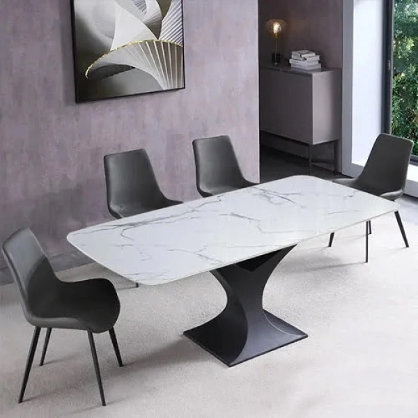 Bàn ăn mặt đá chân sắt hiện đại- Mã: T1120