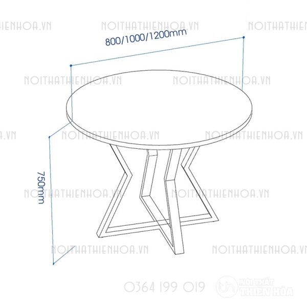 Bàn tròn chân sắt B03-80-T