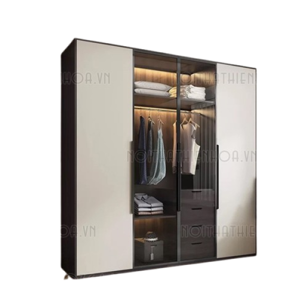 Tủ áo kết hợp cánh kính TA52