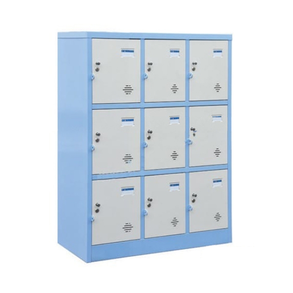 Tủ sắt đựng đồ màu xanh đẹp 9 ngăn 14