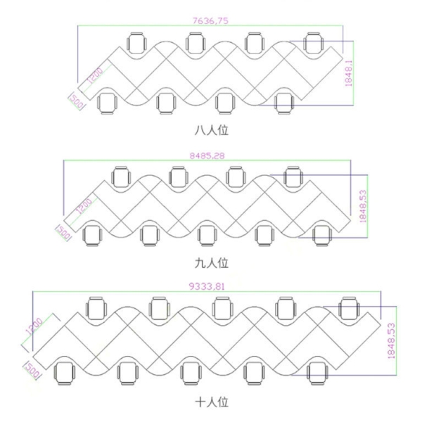 Cụm bàn làm việc (6+1) người CG06-6718