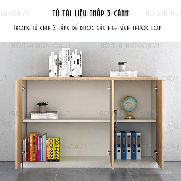 Tủ văn phòng thấp Trắng đen