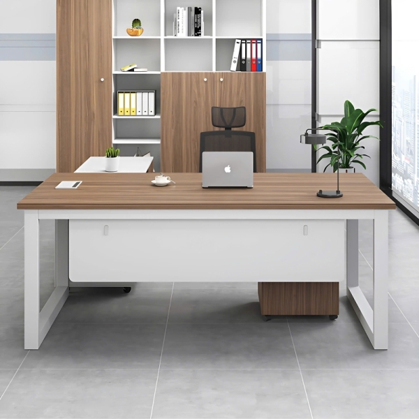 Bàn Giám Đốc Chân Sắt Góc L 1m6 – BGĐ3