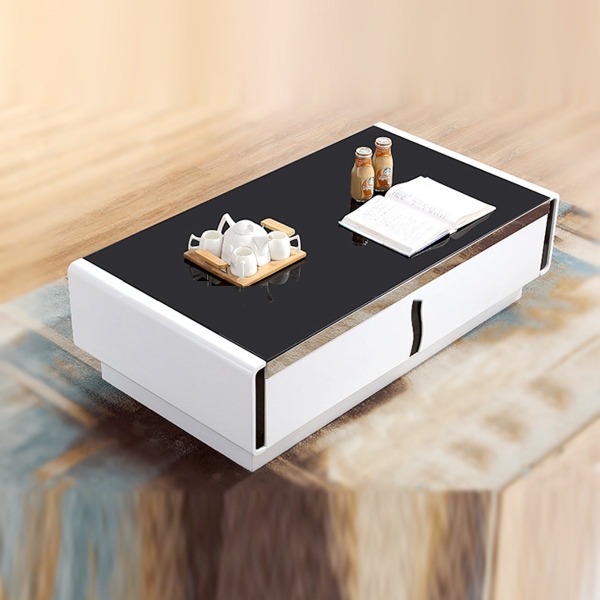 Bàn kính sofa 2 ngăn kéo gỗ 16